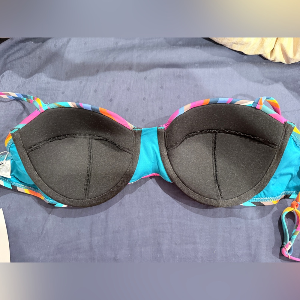BNWT Trina Turk Colorful Chevron Bikini Top - Picture 12 of 13